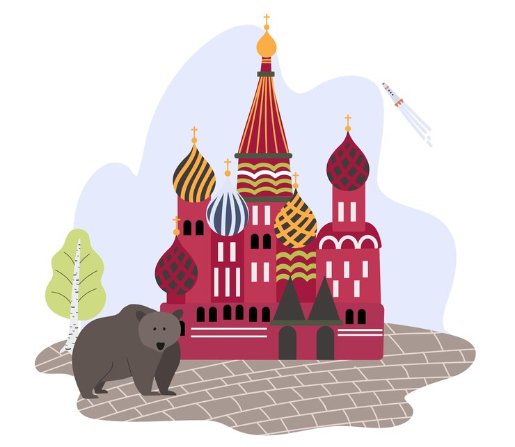 russia-symbol-composition-flat-icons-with-bear-pavement-with-famous-temple-blank-background-vector-illustration_1284-81175